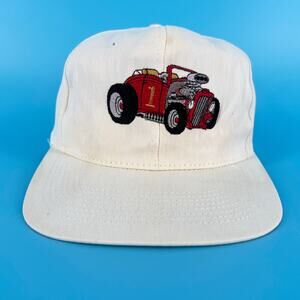 90s Hubcaps hot rod car snap back hat 1990s vintage